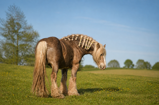 Saillie &eacute;talon irish cob. Garanti poulain silver