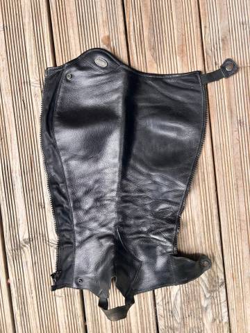 Mini chaps cuir noir Parlenti