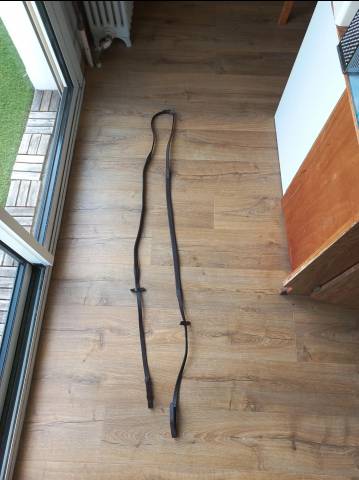 R&ecirc;nes cuir grip marron FS