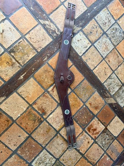Sangle bavette Forestier cuir marron &ndash; 125 cm