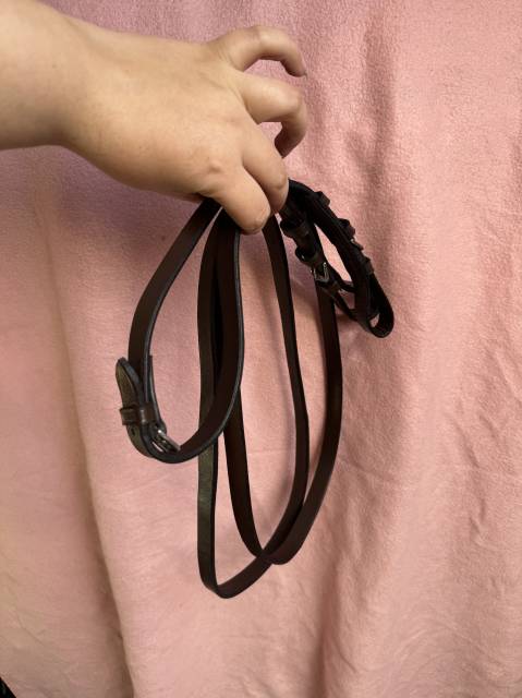 Ensemble bridon demi rond + r&ecirc;nes lisses T. Poney havan