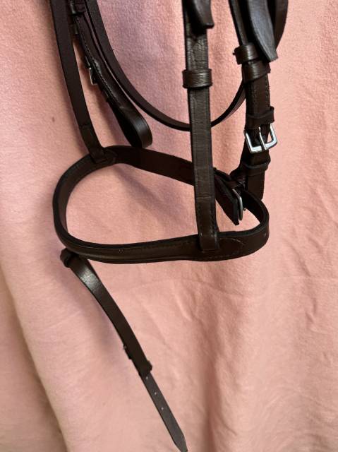 Ensemble bridon demi rond + r&ecirc;nes lisses T. Poney havan