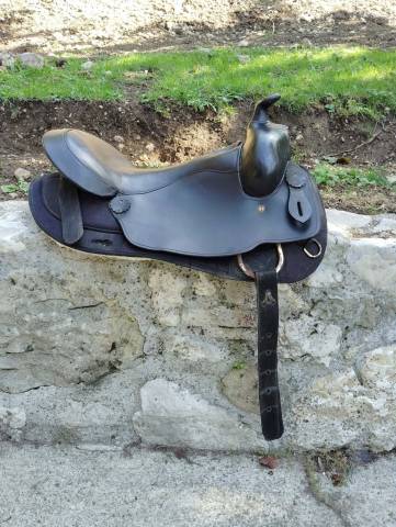 Selle western King Series &ndash; cuir noir &ndash; doublure laine 