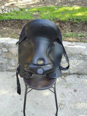 Selle western King Series &ndash; cuir noir &ndash; doublure laine 