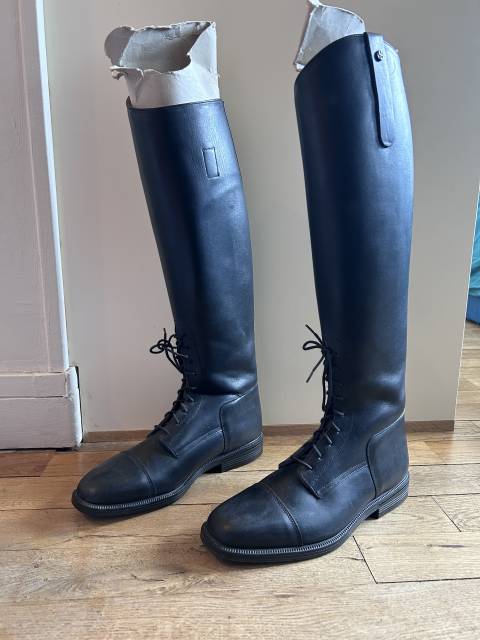 Bottes d&rsquo;&eacute;quitation en cuir Soubirac- Neuve, pointure 4