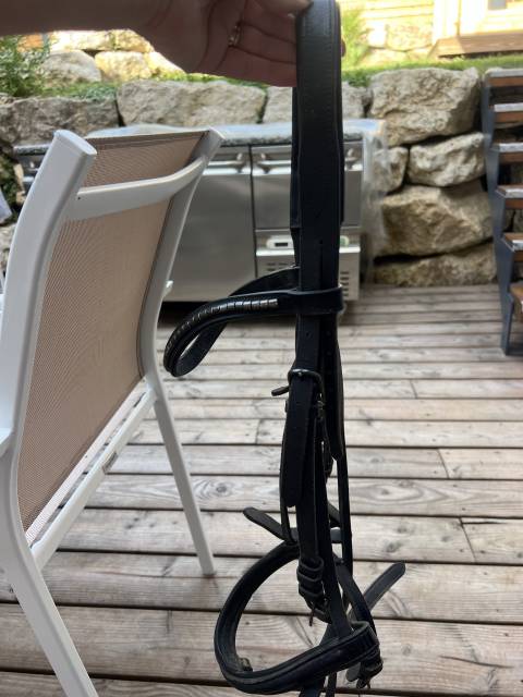 Filet bridon cuir noir 