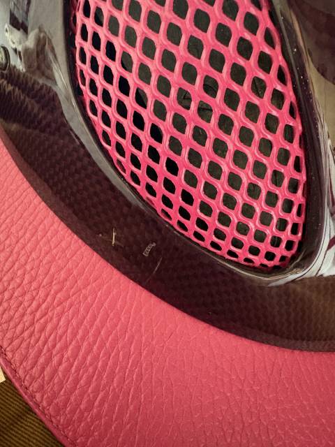 Casque / Bombe GPA First Lady Carbone Cuir Rose & Stras