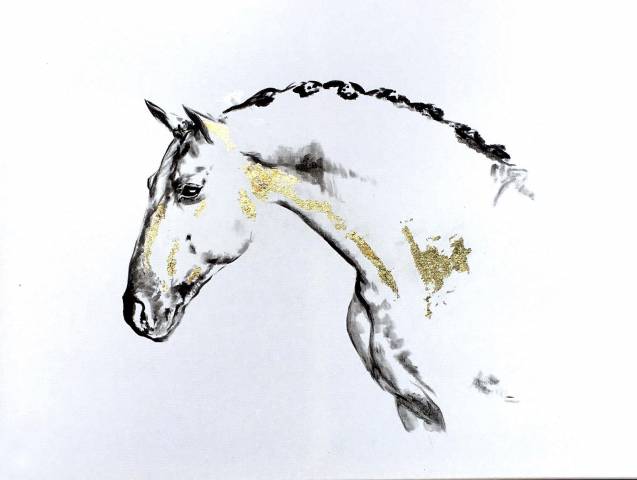 Tableaux de chevaux, poneys, ânes , chien 