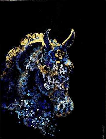 Tableaux de chevaux, poneys, ânes , chien 