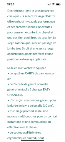 Selle de dressage Bates « Cair »