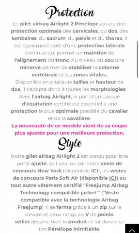 Airbag Airlight 2 Pénélope Noir L tout neuf