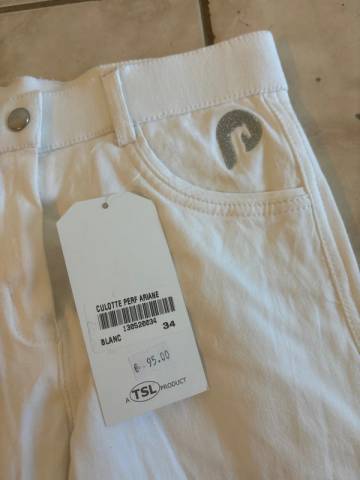 Pantalon Performance Carla Blanc/Bleu - Taille 34 - Neu