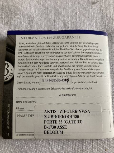 Selle BATES ELEVATION 17’