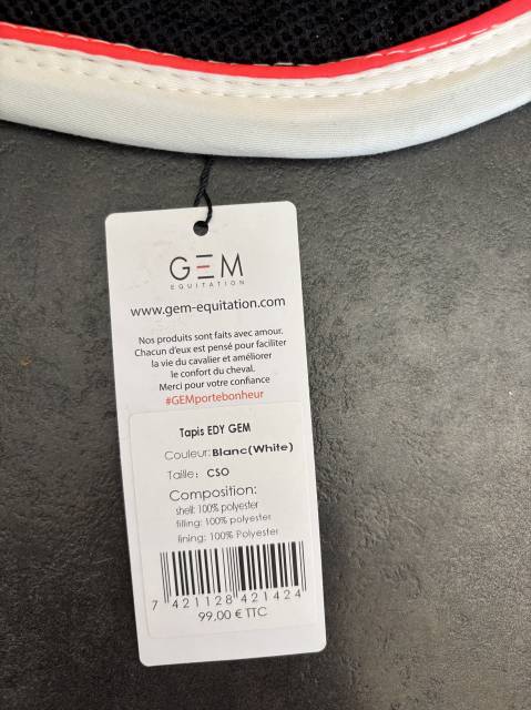 Tapis de selle GEM équitation neuf 