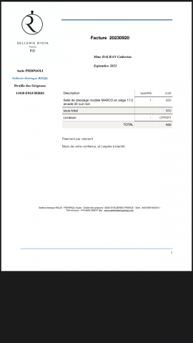 Selle de dressage ZALDI