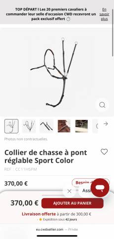 Collier de chasse cwd poney