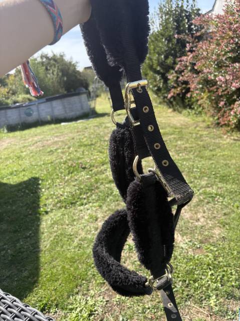 Licol équitation en mouton synthétique Cheval - noir