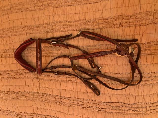 Bridon doublé muserolle croisée 1/2 rond CWD