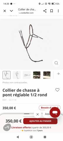 Collier CWD a pont demi rond taille 3 marron