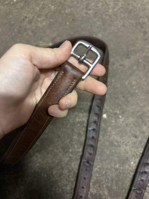 Étrivières Bruno Delgrange en cuir havane 135cm