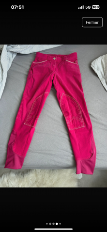 Pantalon equith&egrave;me rose Fuschia XS