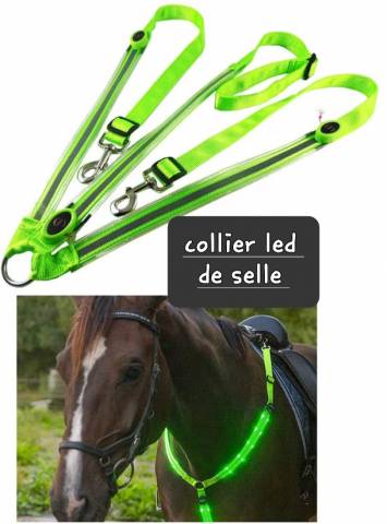 Collier NEUF harnais plastron led fluo "mify"