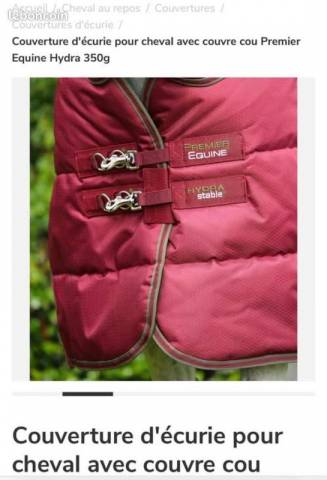Couverture &eacute;curie Premier Equine 350g avec couvre cou