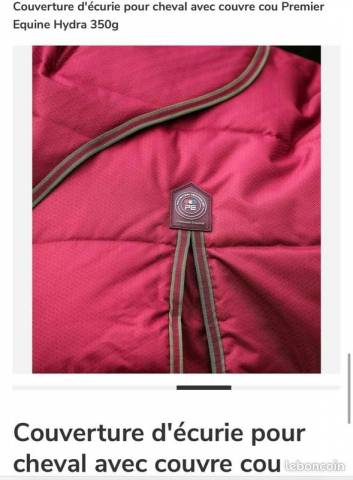 Couverture &eacute;curie Premier Equine 350g avec couvre cou