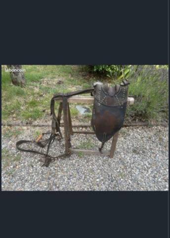 Sellette Harnais surfaix cuir collier  Selle de travail
