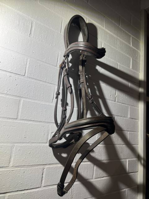 Filet bride bridon cheval muserolle crois&eacute;e anatomique 