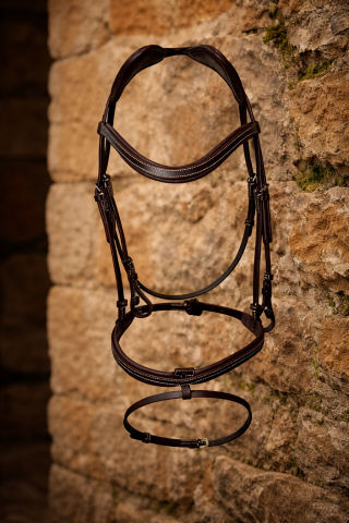 Filet en cuir Elekka et Renes - Taille Cheval - Marron