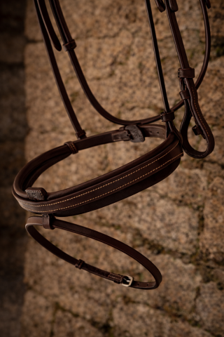 Filet en cuir Elekka et Renes - Taille Cheval - Marron