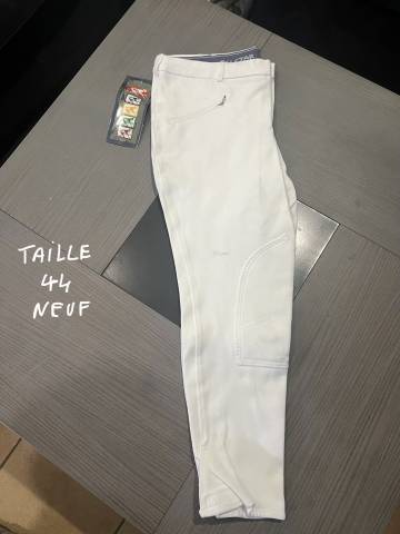 Pantalon neuf &eacute;quitation femme ou mixte blanc taille 44