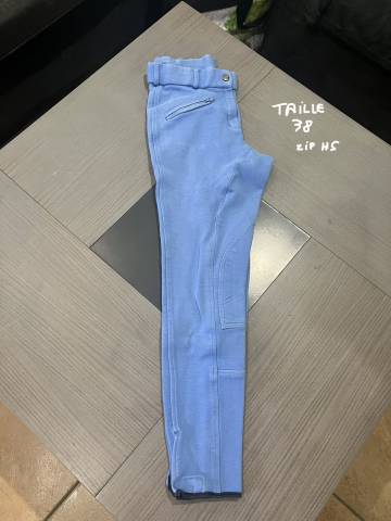 Pantalon &eacute;quitation femme ou mixte bleu clair ciel tail