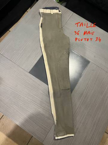Pantalon &eacute;quitation femme ou enfant mixte biton beige 