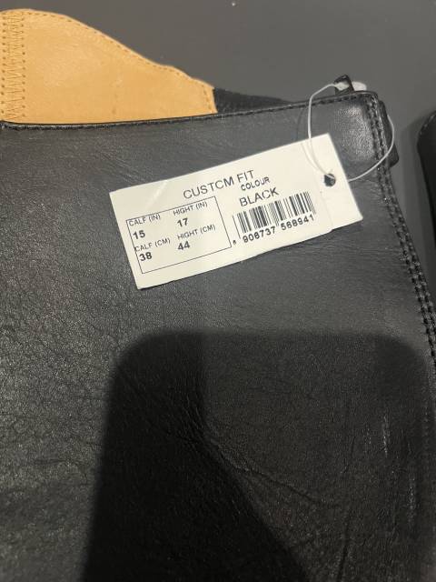 Mini chaps neuf cuir noir d&rsquo;&eacute;quitation mixte femme