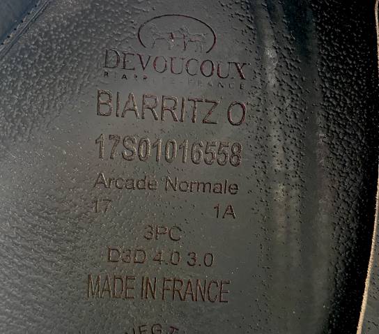 Selle Biarritz O devoucoux taille 17p 
