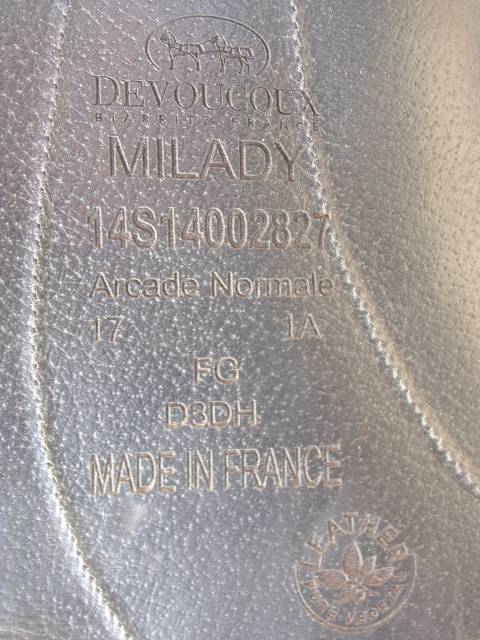 Selle Dressage Devoucoux Milady 17'
