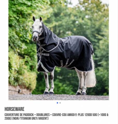Couverture horseware en 145 couvre cou amovible 