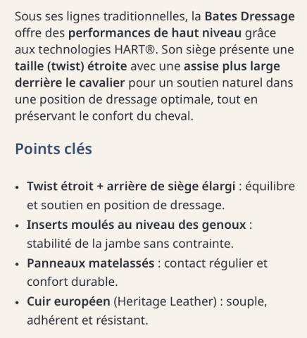 Selle dressage Bates