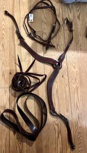 Lot Western COMPLET 100% Cuir Neuf MONTANA (Filet, Bric