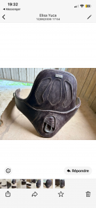Sangle cuir bavette 115cm