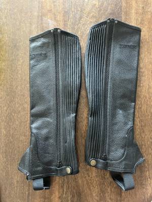 Mini-chaps Equithème cuir noir taille M