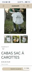 Ensemble Mutémoi - Tee-shirt  Le bonheur et sac à carottes