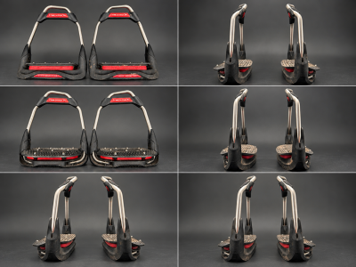 Paire d’étriers Freejump Shock Absorption noir rouge