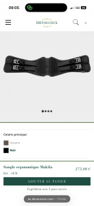 Sangle ergonomique noire Devoucoux 
