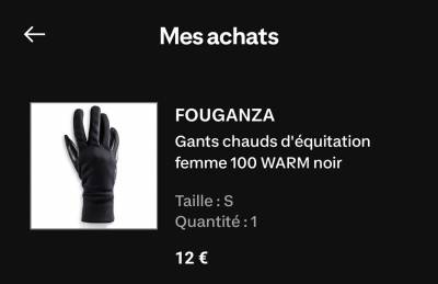 Gants chauds d'équitation femme 100 warm noir