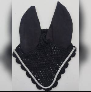 Bonnet cheval noir et liseré argenté