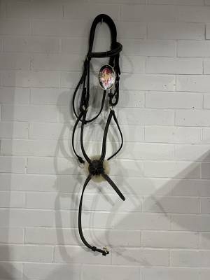 Bridon neuf filet bride cuir marron  muserolle croisée 