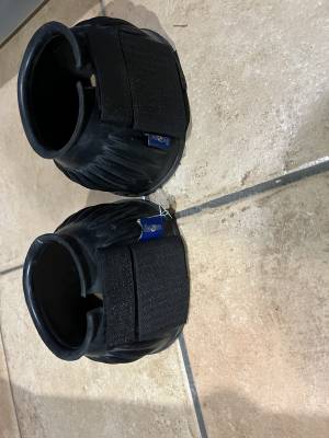 Paire Cloche striées cheval taille large  Noir à scratc